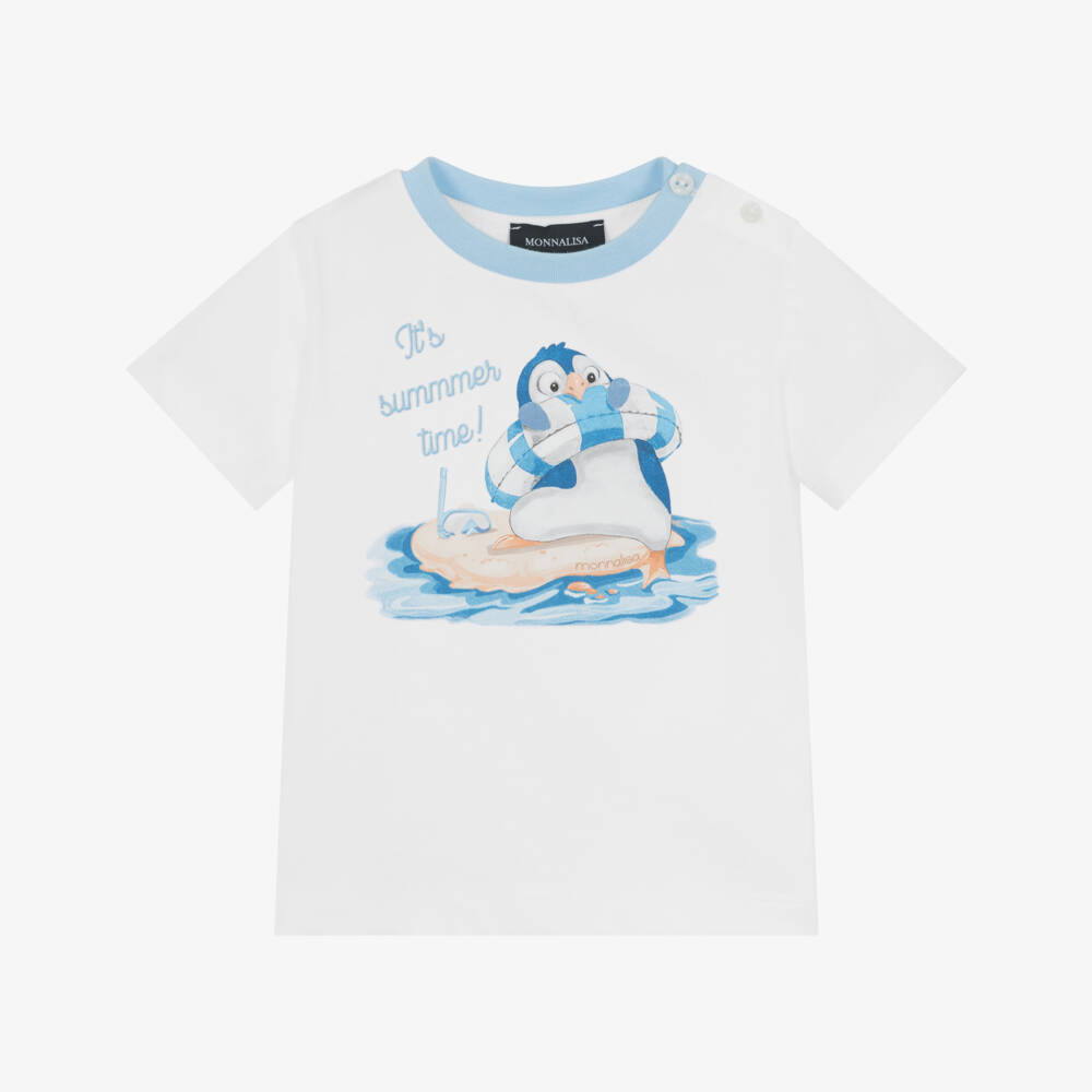 Monnalisa-Футболка из хлопка с пингвином для мальчиков | Childrensalon Outlet