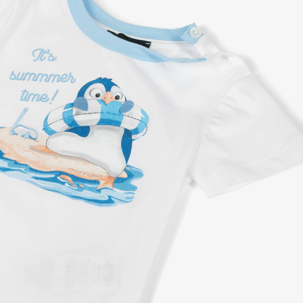 Monnalisa-Boys Cotton Tee with Penguin Design | Childrensalon Outlet