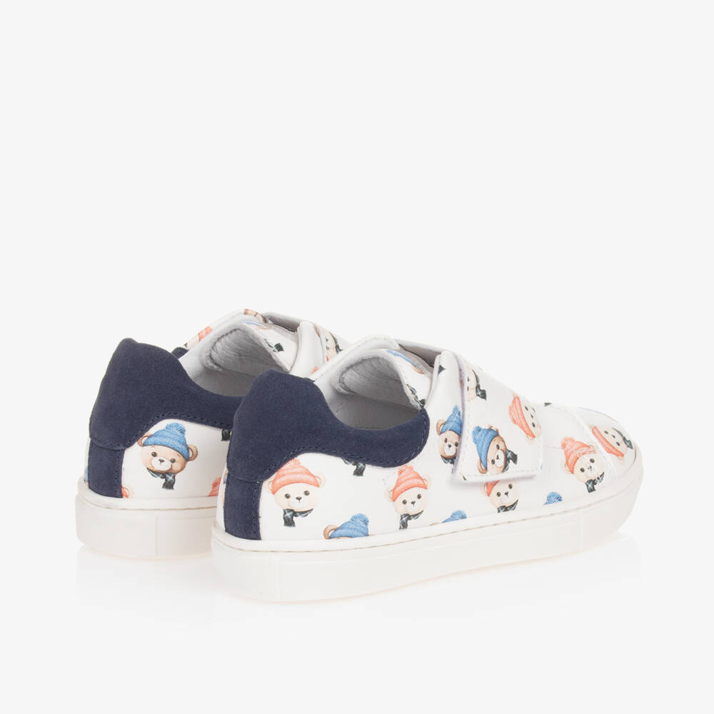 Monnalisa-Boys Ivory Bear Print Trainers | Childrensalon Outlet