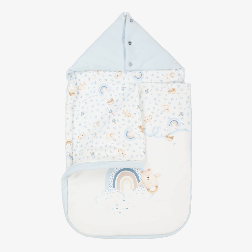 Monnalisa-Boys Ivory Blue Bear Nest | Childrensalon Outlet