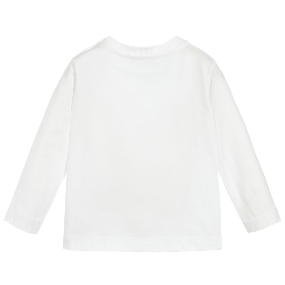 Monnalisa-Хлопковый топ цвета слоновой кости с часами для мальчиков | Childrensalon Outlet