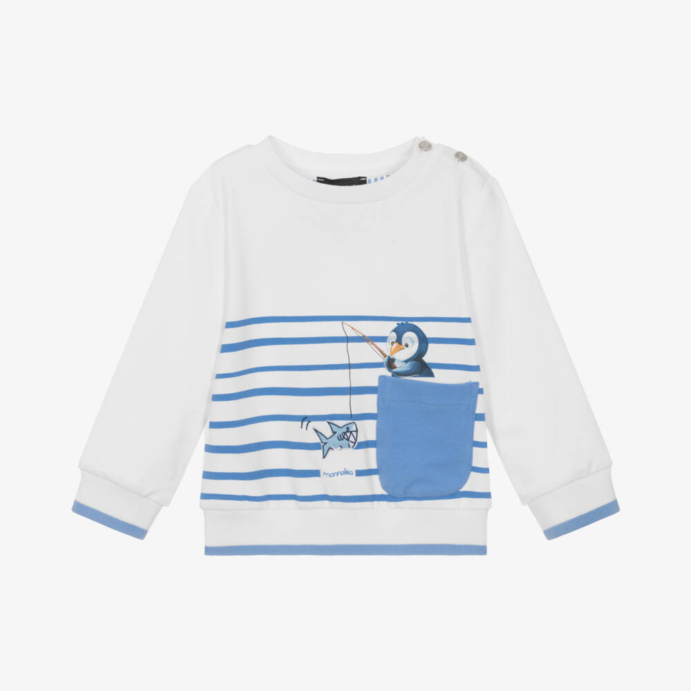 Monnalisa-Хлопковый пуловер с морским пингвином для мальчиков | Childrensalon Outlet