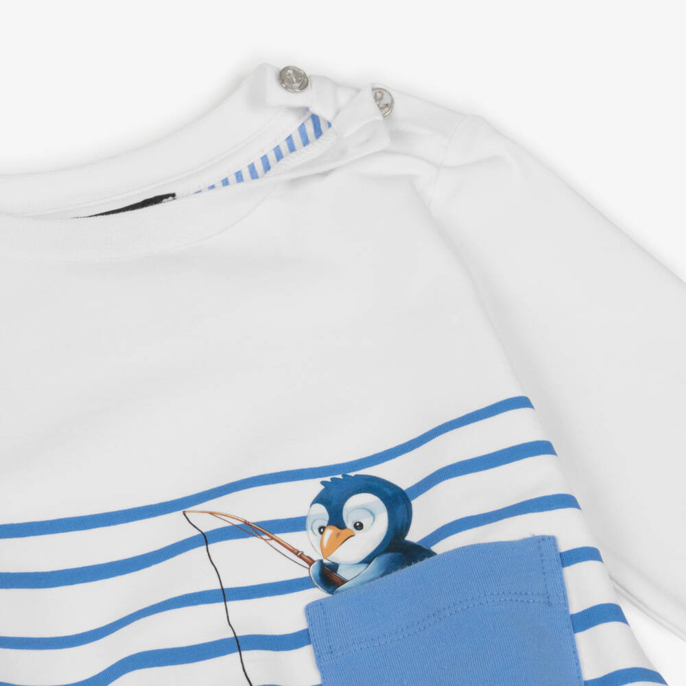 Monnalisa-Boys Nautical Penguin Cotton Pullover | Childrensalon Outlet