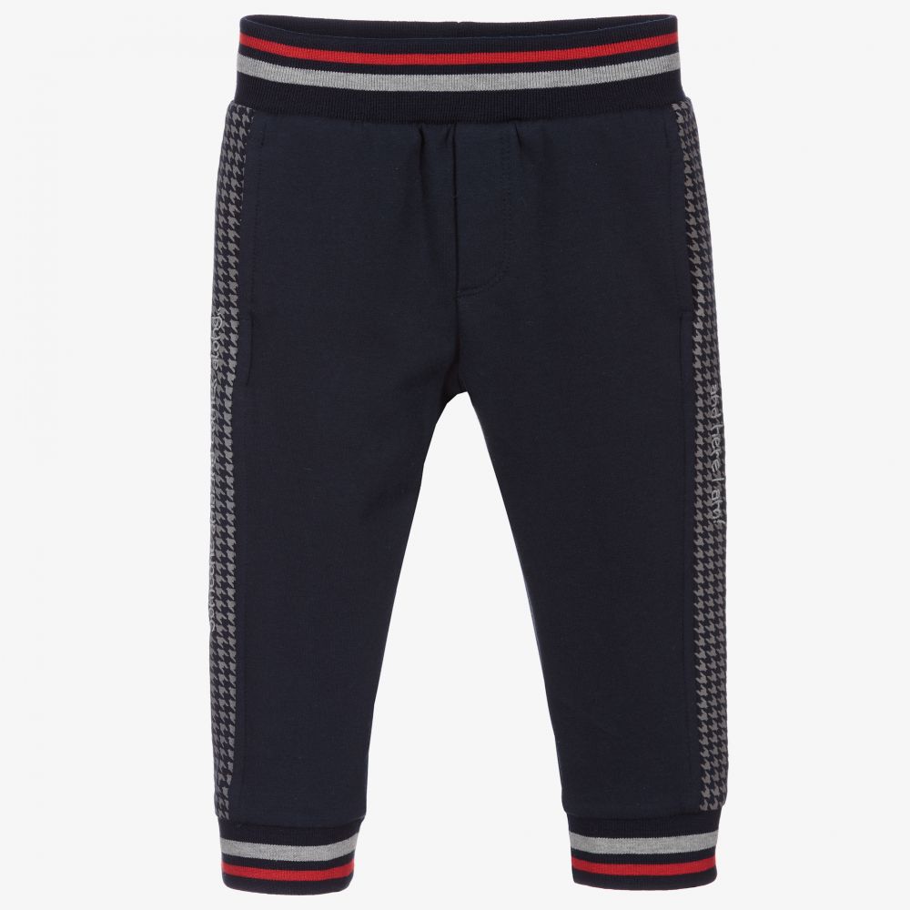 Monnalisa-Boys Navy Blue Cotton Joggers  | Childrensalon Outlet