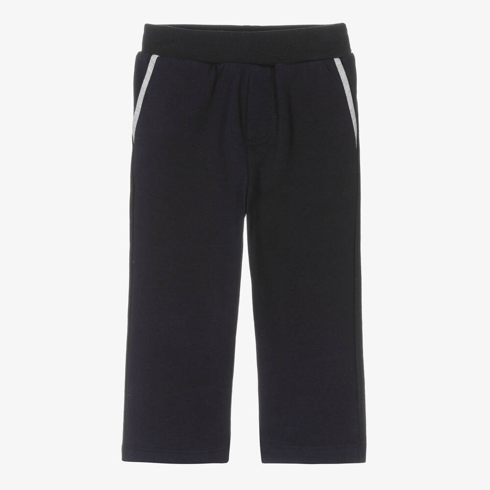 Monnalisa - Boys Navy Blue Cotton Joggers  | Childrensalon