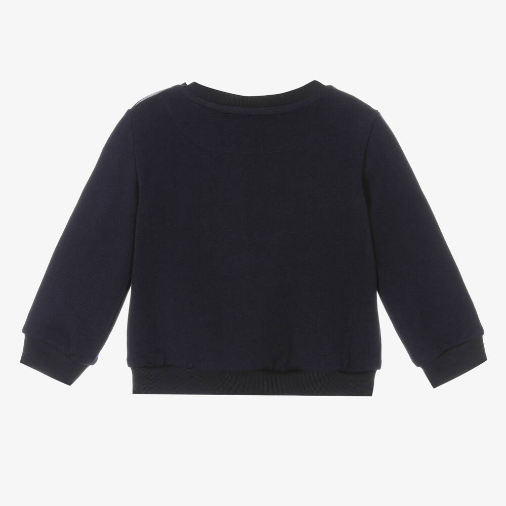 Monnalisa-Boys Navy Blue Cotton Peanuts Sweatshirt | Childrensalon Outlet
