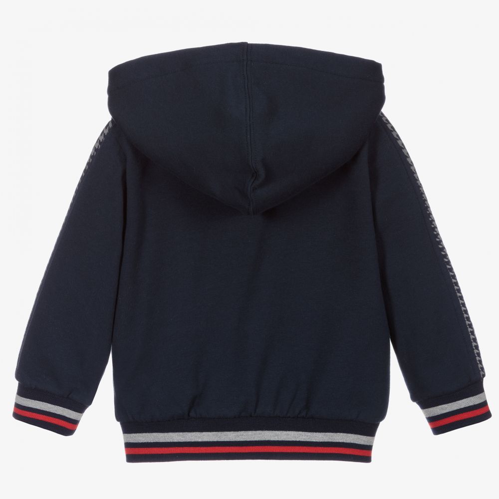 Monnalisa-Boys Navy Blue Zip-Up Top  | Childrensalon Outlet