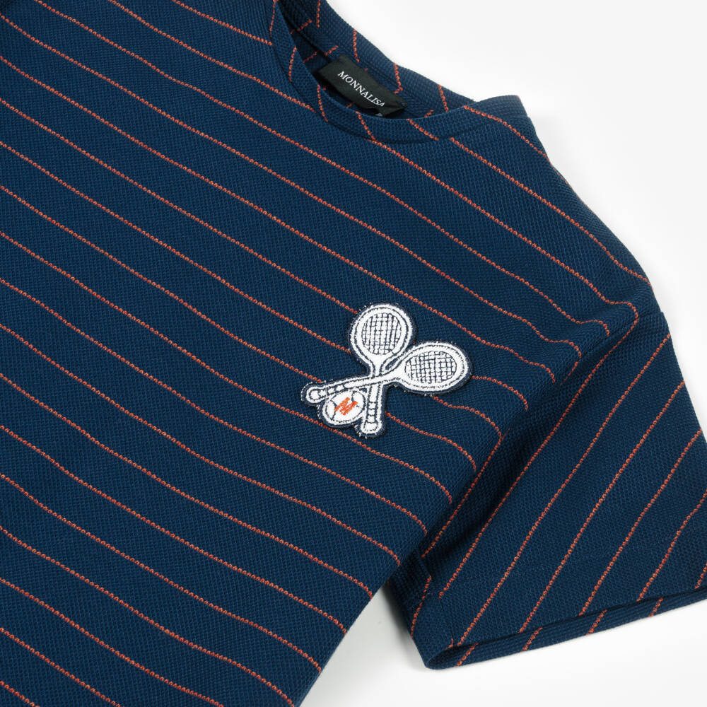 Monnalisa-Boys Navy Cotton Tennis Ensemble | Childrensalon Outlet