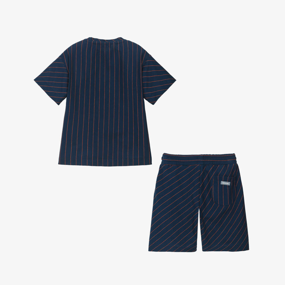Monnalisa-Boys Navy Cotton Tennis Ensemble | Childrensalon Outlet