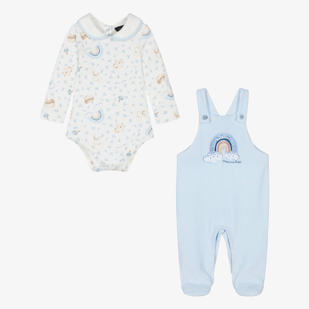 Monnalisa-Boys Rainbow Dungaree Set | Childrensalon Outlet