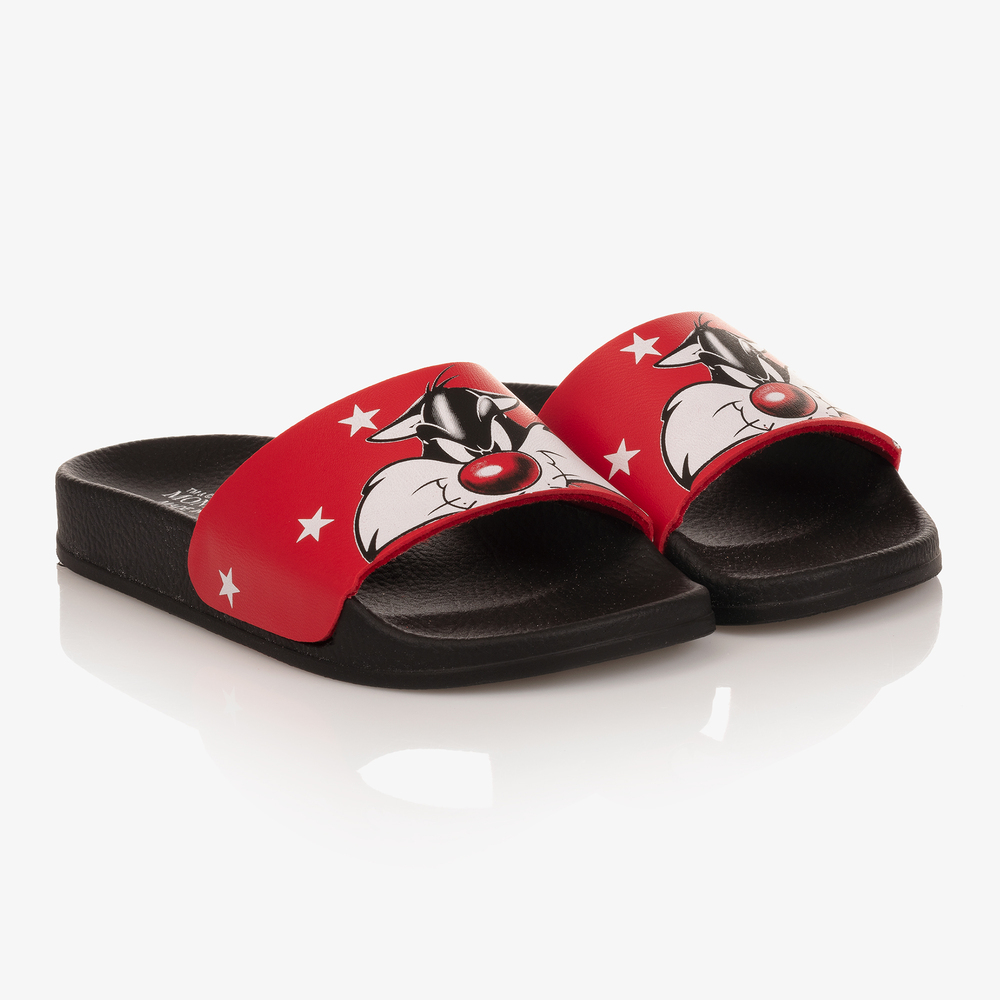 Monnalisa - Boys Red Sylvester Sliders | Childrensalon