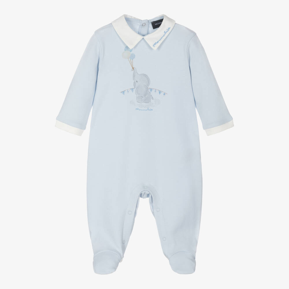 Monnalisa-Boys Soft Blue Dumbo Sleepsuit | Childrensalon Outlet
