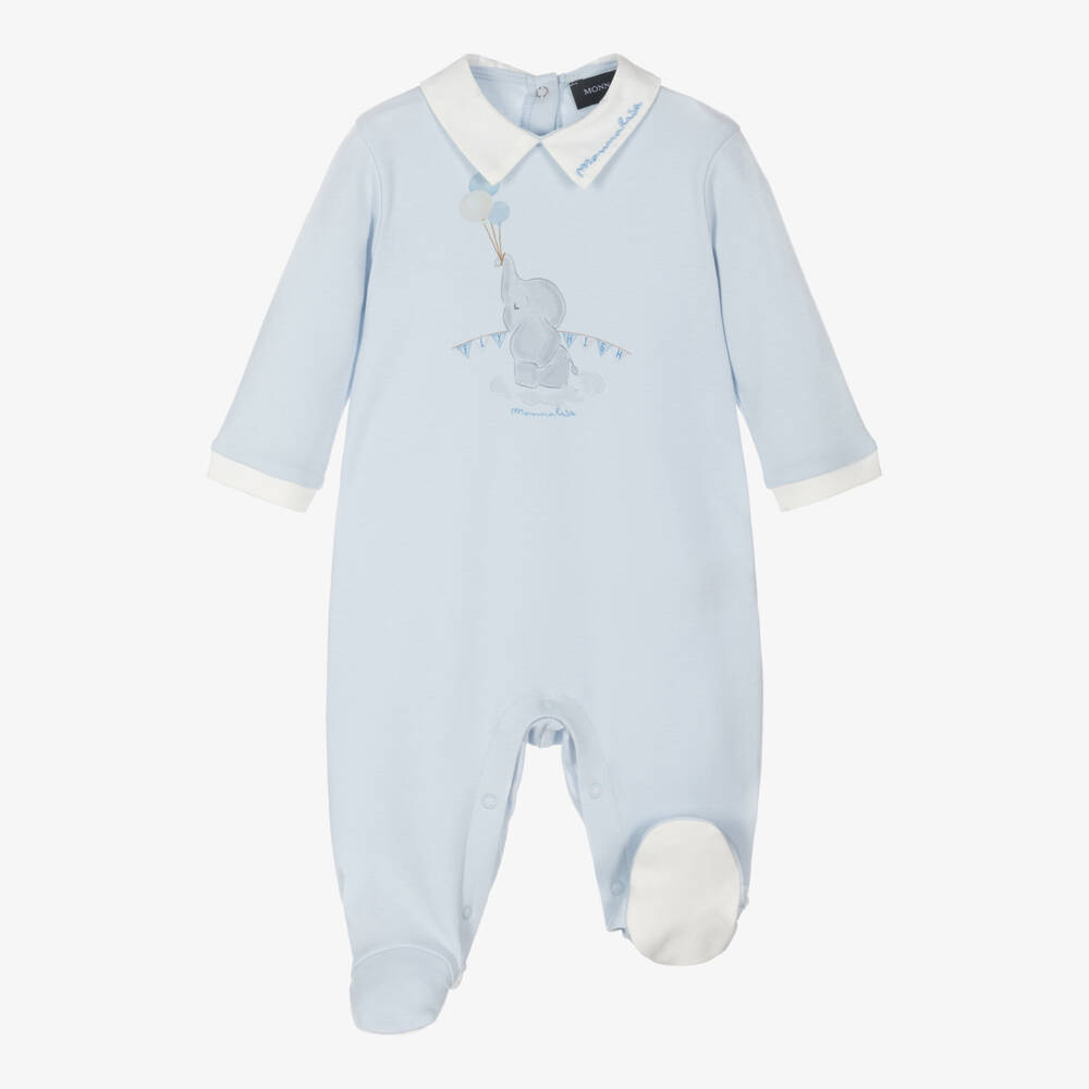 Monnalisa-Boys Soft Blue Dumbo Sleepsuit | Childrensalon Outlet
