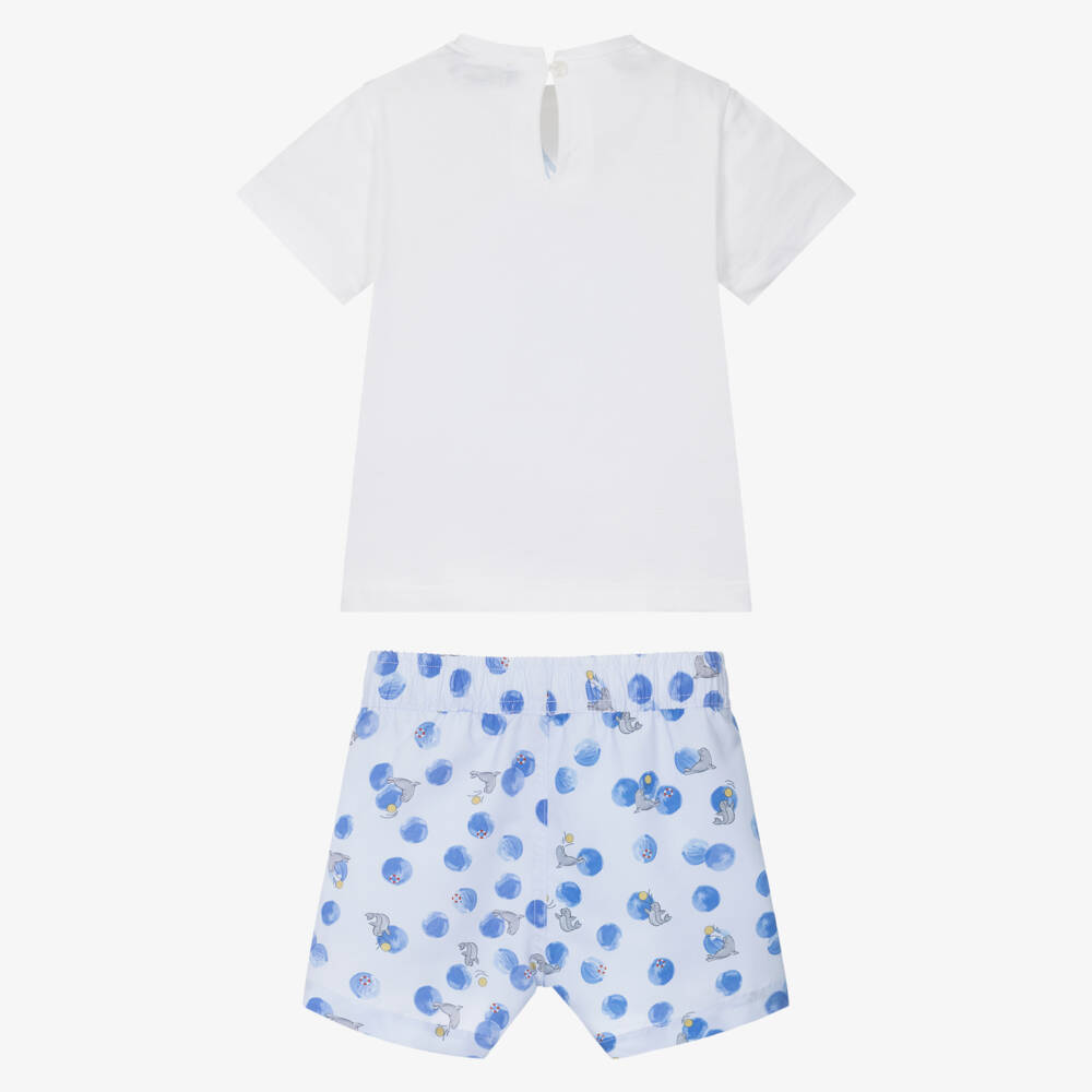 Monnalisa-Boys Surf Blue Shorts Ensemble | Childrensalon Outlet
