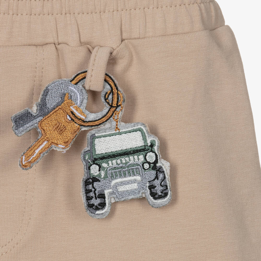 Monnalisa-Boys White & Beige Safari Shorts Set | Childrensalon Outlet
