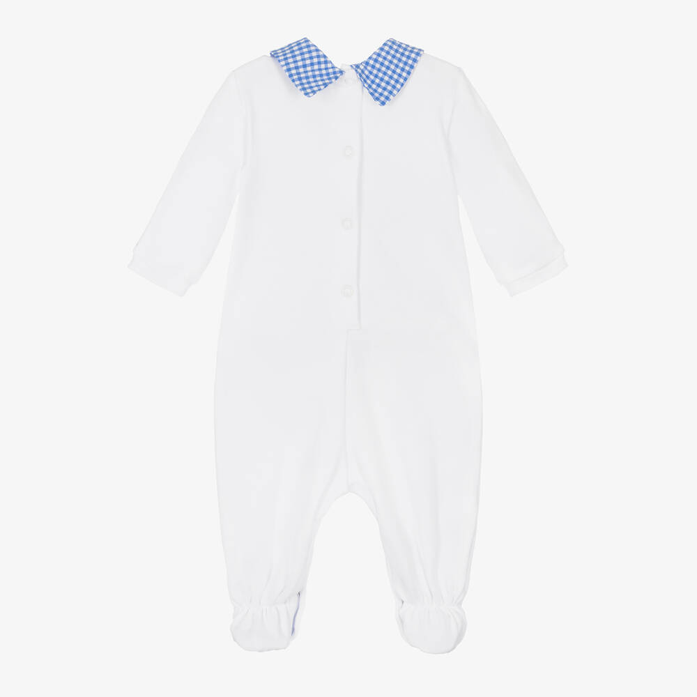 Monnalisa-Boys White Cotton Babygrow | Childrensalon Outlet