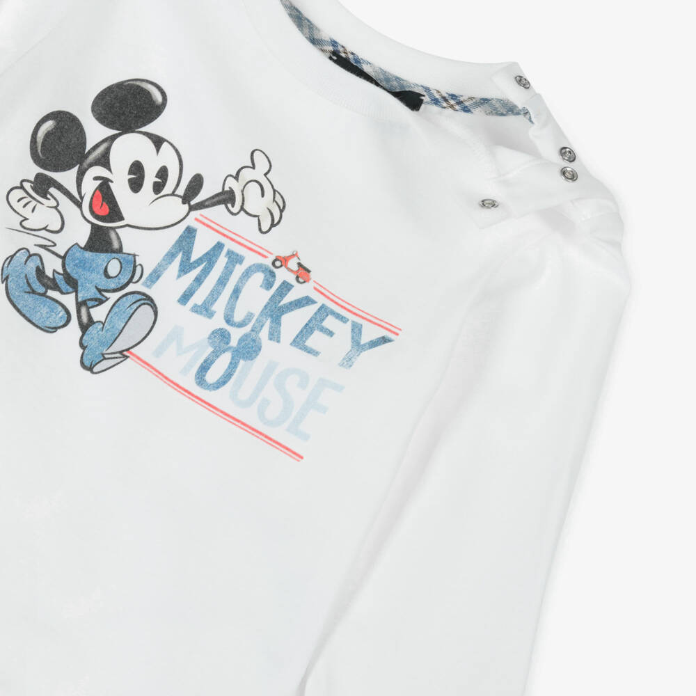 Monnalisa-Футболка с Микки Маусом белая для мальчиков | Childrensalon Outlet