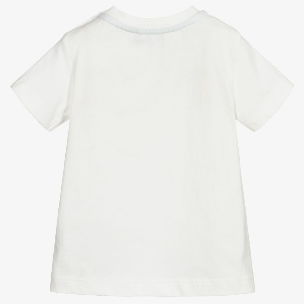 Monnalisa-Boys White Cotton T-Shirt | Childrensalon Outlet