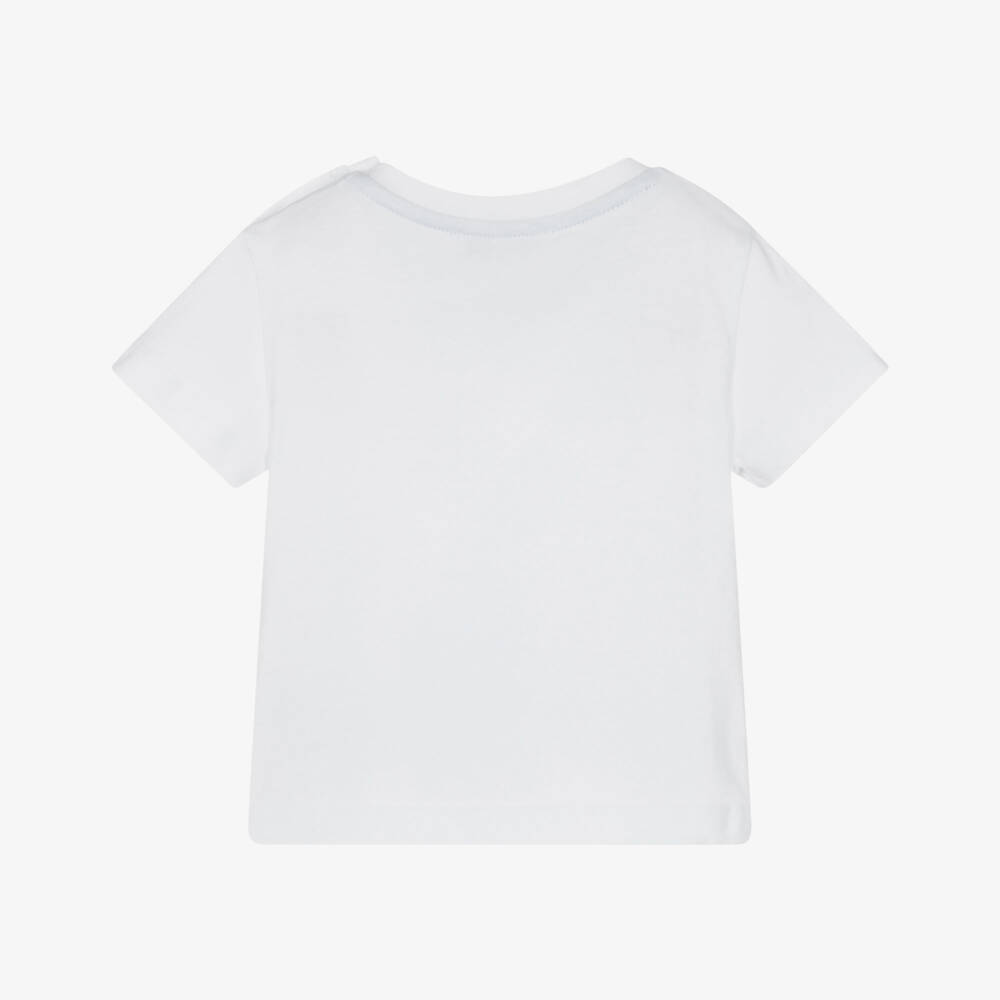 Monnalisa-Boys White Fruit Print Cotton T-Shirt | Childrensalon Outlet