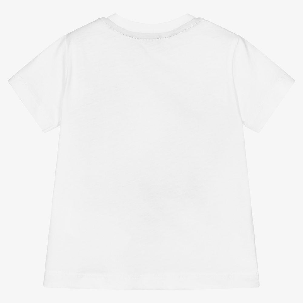 موناليزا-تيشيرت أطفال ولادي قطن جيرسي لون أبيض | Childrensalon Outlet