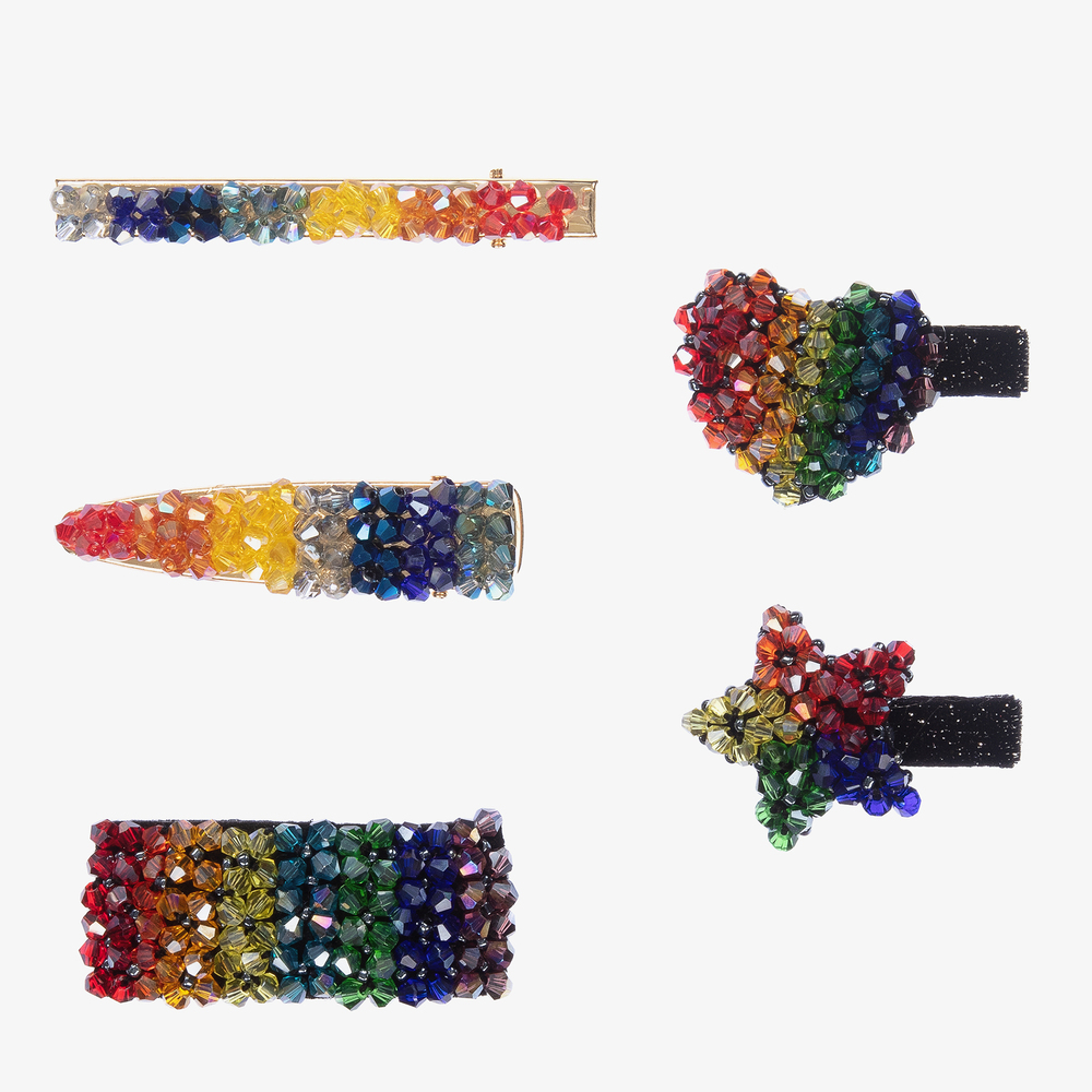 Monnalisa - Colourful Hair Clips (5 Pack) | Childrensalon