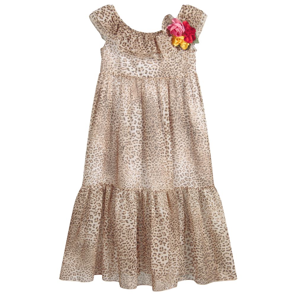 Monnalisa - Cotton Leopard Maxi Dress | Childrensalon Outlet