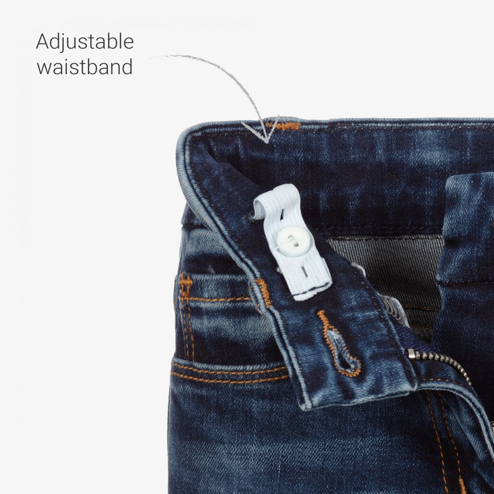 Monnalisa-Dark Blue Denim Bear Jeans | Childrensalon Outlet