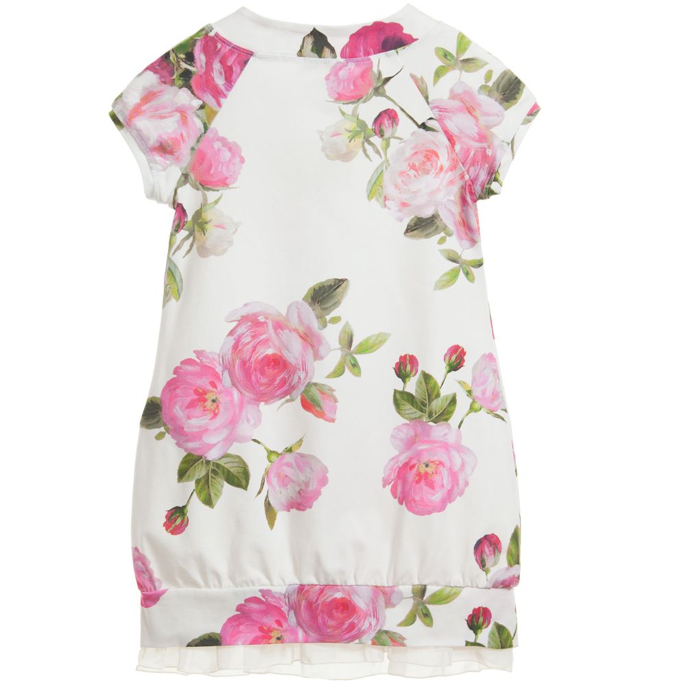Monnalisa Шик-Floral Jersey Dress with Jewels | Childrensalon Outlet