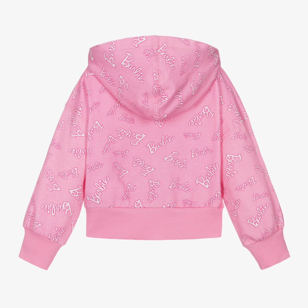 Monnalisa-Girls Barbie Pink Jersey Hoodie | Childrensalon Outlet