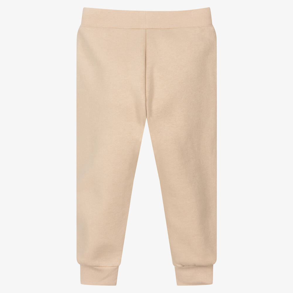 Monnalisa-جوغرز قطن جيرسي لون بيج للبنات مزين بديامنتي | Childrensalon Outlet