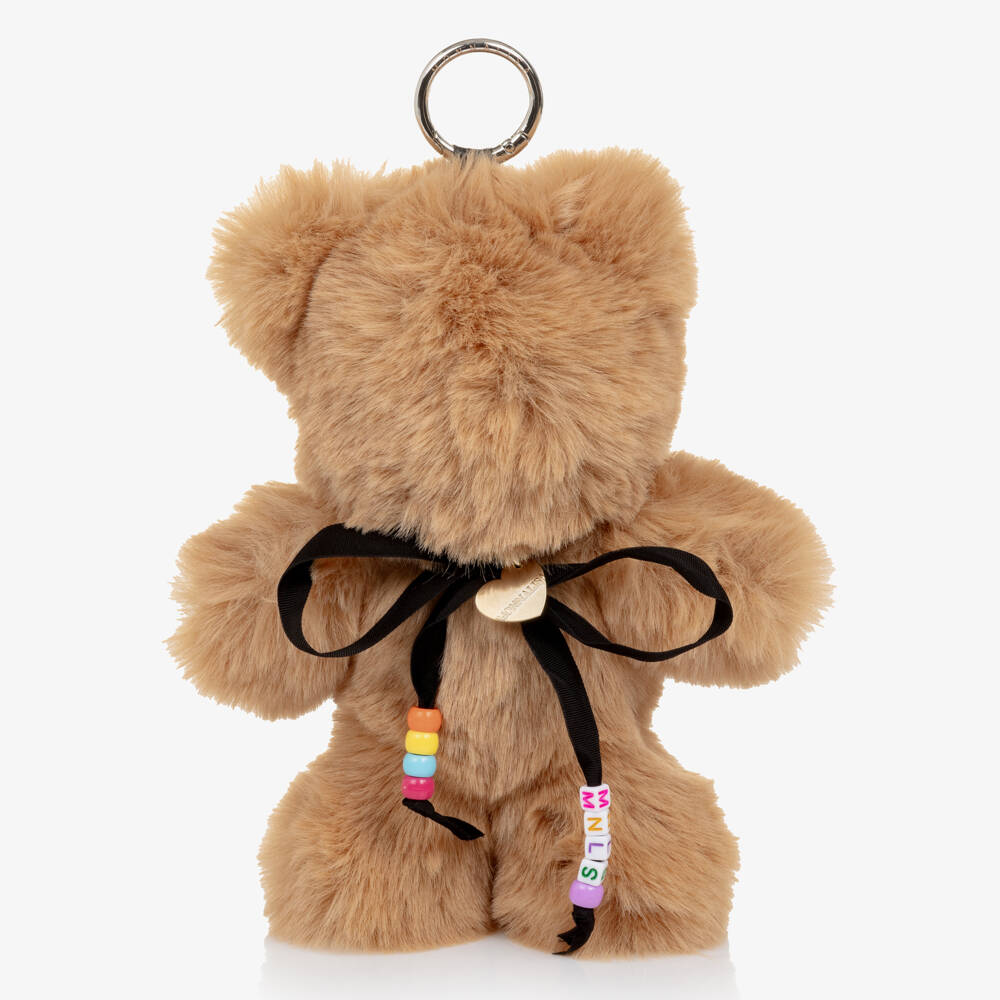 Monnalisa-Girls Beige Teddy Bear Bag Charm (20cm) | Childrensalon Outlet