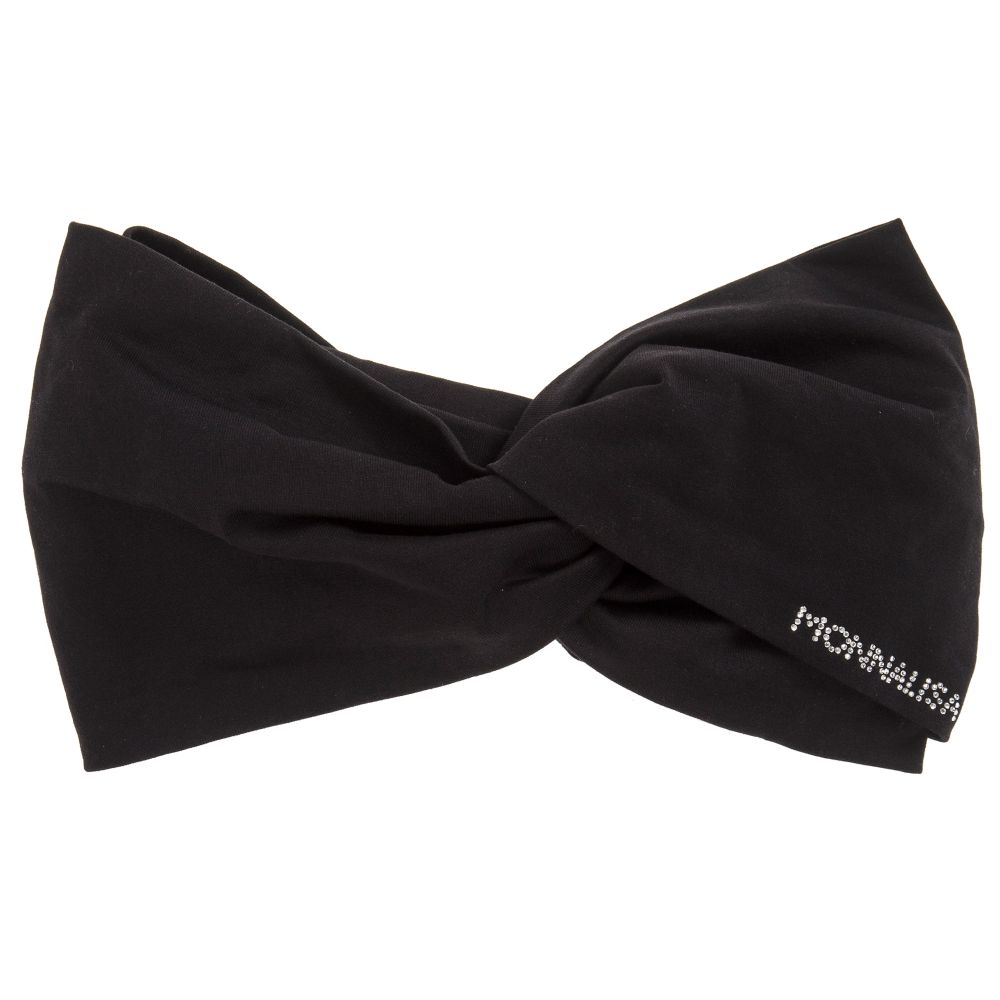 Monnalisa - Girls Black Cotton Headband | Childrensalon