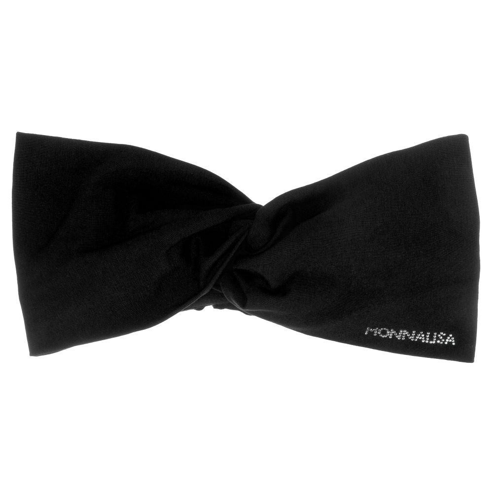 Monnalisa - Girls Black Cotton Headband | Childrensalon