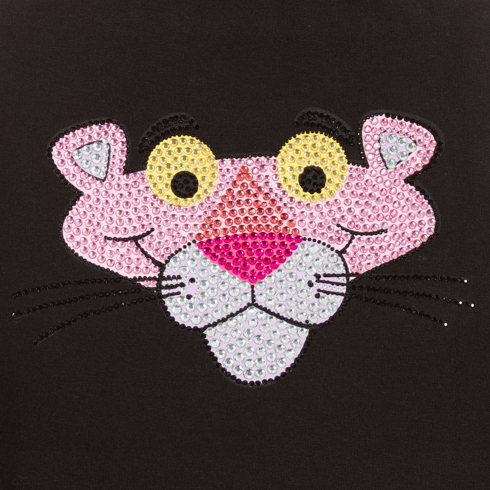 Monnalisa-توب بسحّاب قطن جيرسي لون أسود للبنات | Childrensalon Outlet