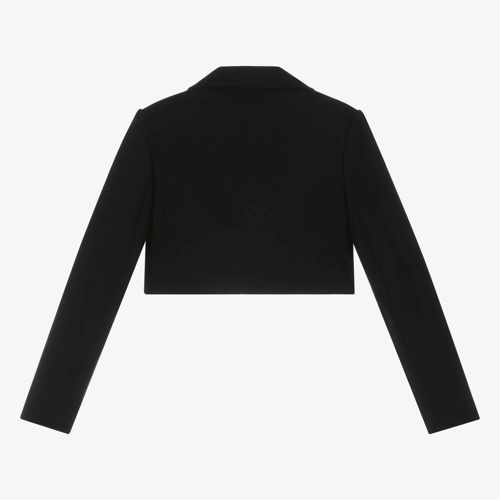 Monnalisa Girls Black Cropped Blazer Childrensalon Outlet