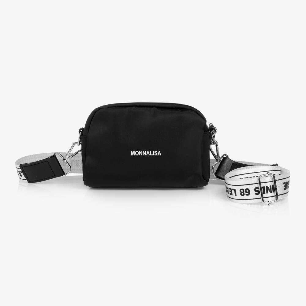 Monnalisa - حقيبة كروس لون أسود للبنات (20 سم) | Childrensalon