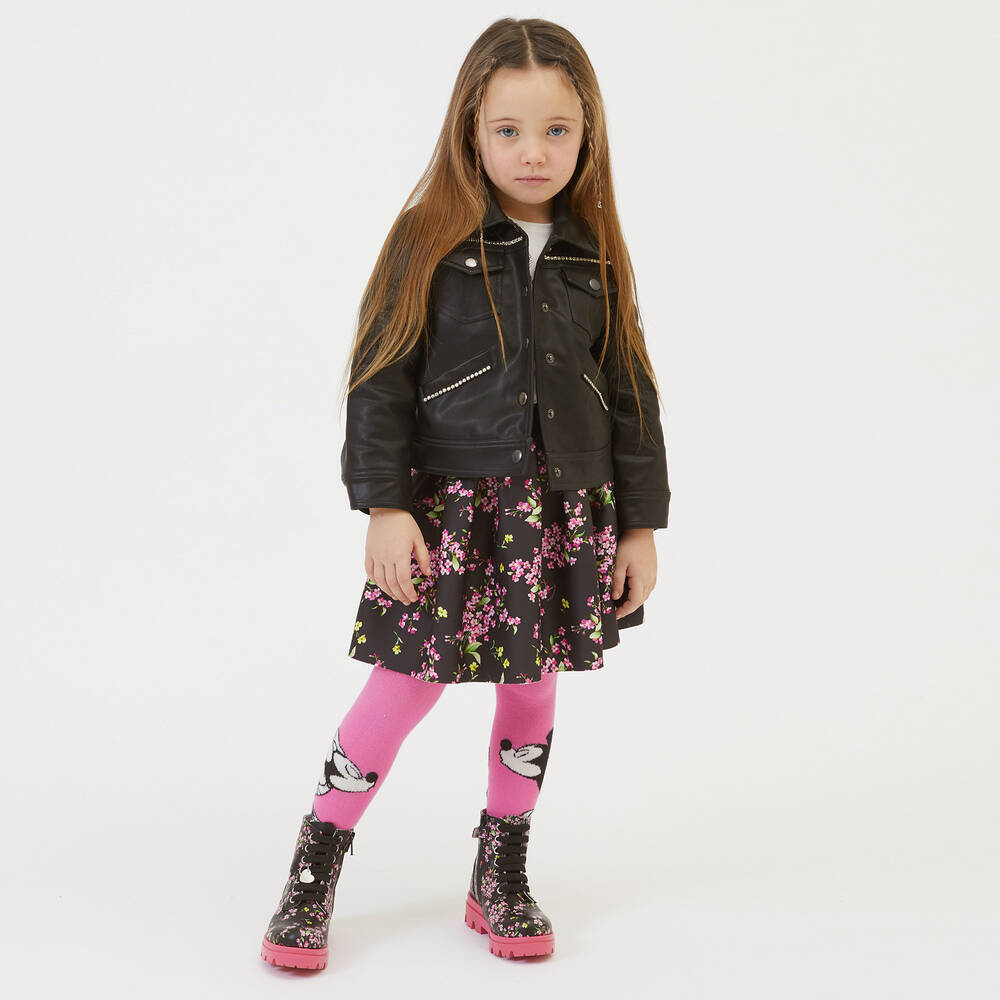 موناليزا-جاكيت جلد صناعي لون أسود للبنات | Childrensalon Outlet