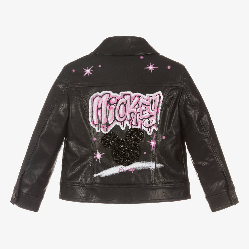 موناليزا-جاكيت جلد صناعي لون أسود للبنات | Childrensalon Outlet