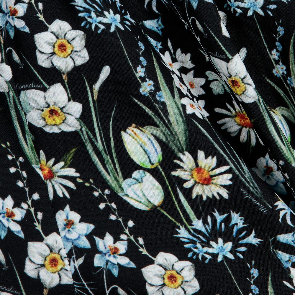 Monnalisa-Girls Black Floral Shorts | Childrensalon Outlet