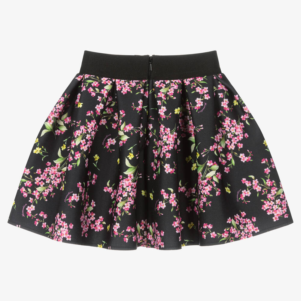 Monnalisa-Черная юбка с цветами для девочек | Childrensalon Outlet