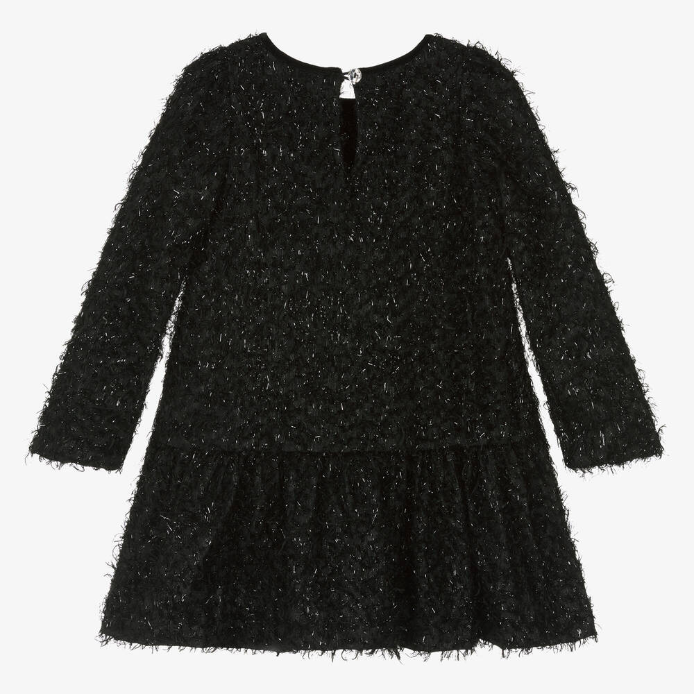 Monnalisa Chic-فستان لوريكس لون أسود | Childrensalon Outlet