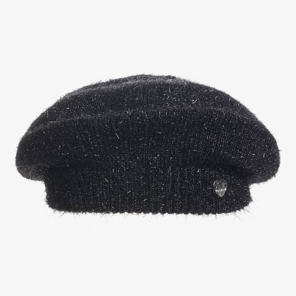 Monnalisa Chic - قبعة بيريه محبوكة لون أسود للبنات | Childrensalon