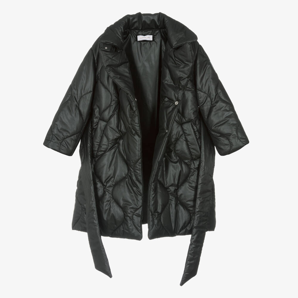 Girls black quilted coat shop