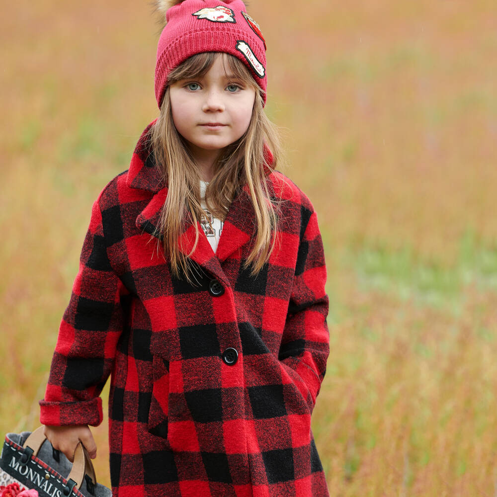 Red and black check coat new arrivals