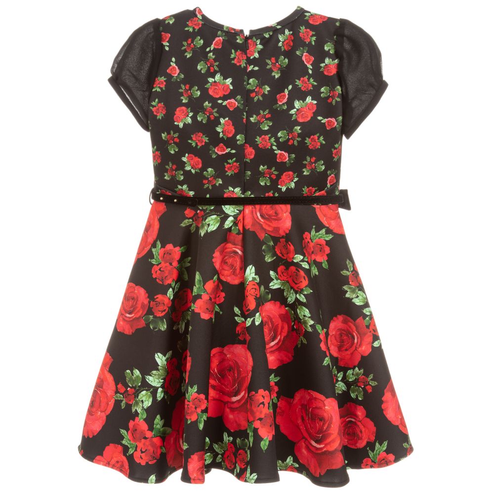 Monnalisa Chic-Girls Black & Red Jersey Dress | Childrensalon Outlet