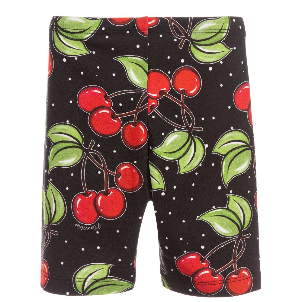 Monnalisa-ليغنغز جيرسي لون أسود وأحمر للبنات | Childrensalon Outlet