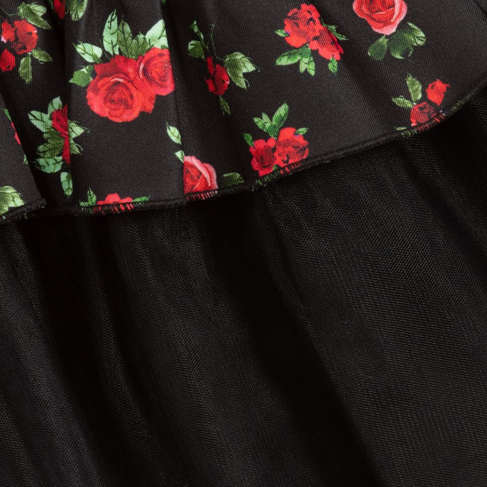 Black with red roses dress new arrivals