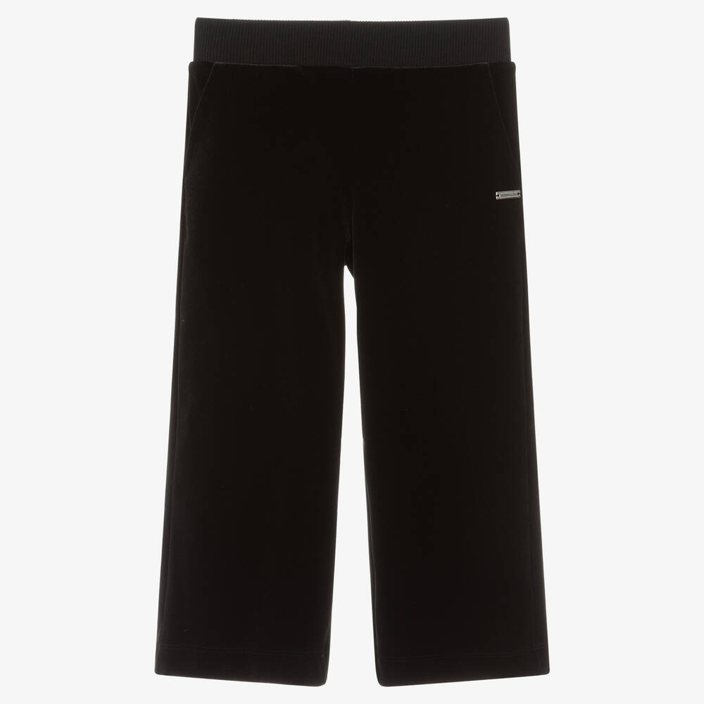 Monnalisa Chic-Girls Black Velour Trousers | Childrensalon Outlet
