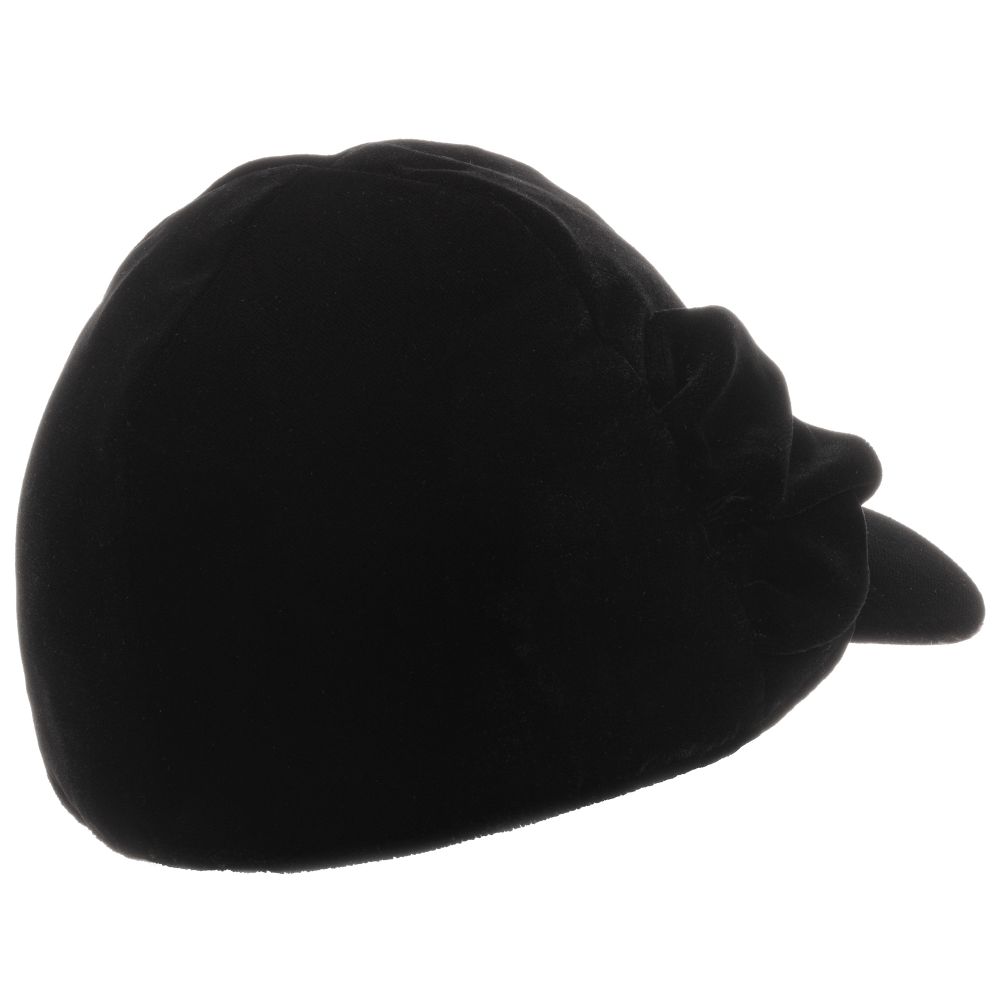Monnalisa-Girls Black Velvet Cap | Childrensalon Outlet