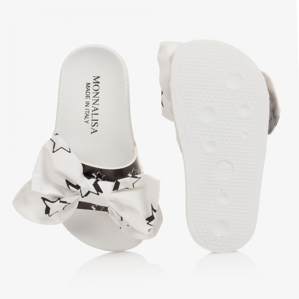 Monnalisa Girls Black White Sliders Childrensalon Outlet